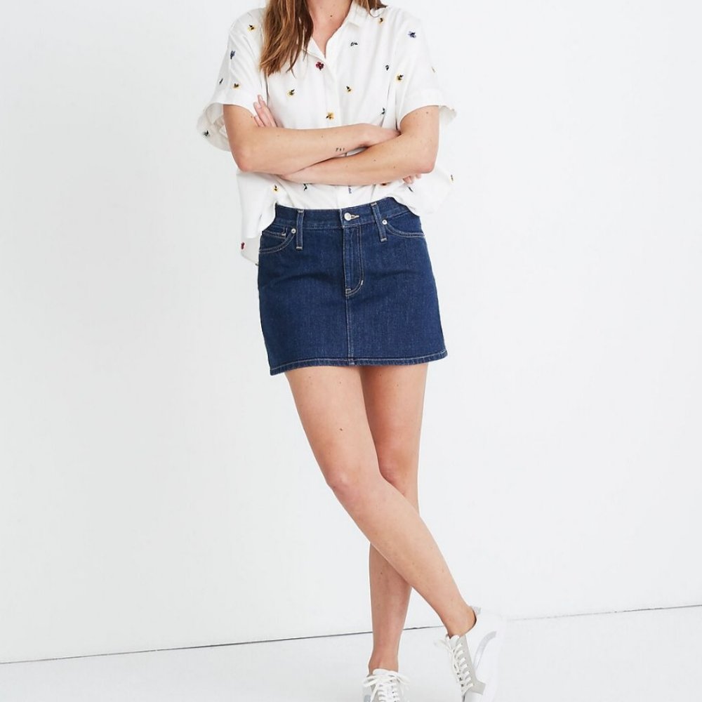 Madewell Rigid Denim Mini Skirt in Dupree Wash